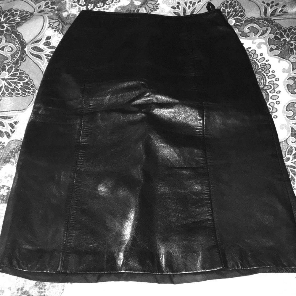 Wilson suede & leather pencil skirt
